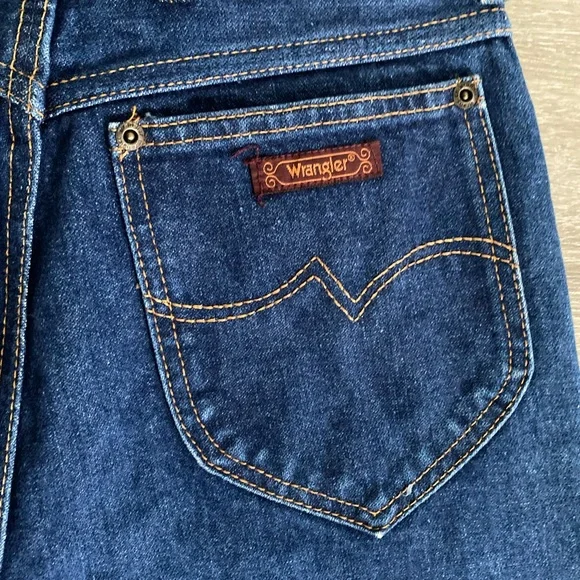 Vintage 70s Wrangler Jeans Made in USA Dark Wash Denim - Picture 6 of 7